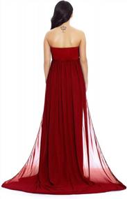 img 1 attached to Stylish And Comfortable: ZIUMUDY Off Shoulder Maternity Maxi Dress For Picture-Perfect Baby Showers