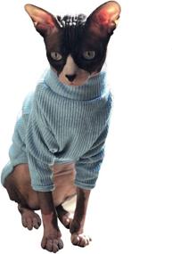 img 4 attached to Bonaweite Hairless Cats Vest Turtleneck Sweater: Cozy & Stylish Cat Clothes for Sphynx, Cornish Rex, Devon Rex, Peterbald