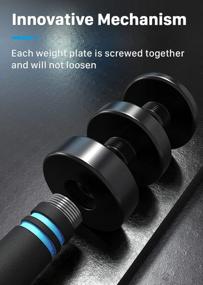 img 1 attached to Adjustable Black Coated Steel Dumbbells Weight Set With Foam Handles For Home Gym Workout - Strength Training For Men & Women (5Lbs/10Lbs/15Lbs/20Lbs Pair)