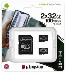 img 1 attached to Kingston Canvas Select Plus microSDHC 32 GB Class 10, V10, A1, UHS-I U1, R 100 MB/s Memory Card, SD Adapter, 2 pcs.