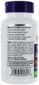 img 3 attached to Natrol Vitamin D3 Fast Dissolve Tabs, 5000 IU, 90 Pieces, 1 Pack, Strawberry