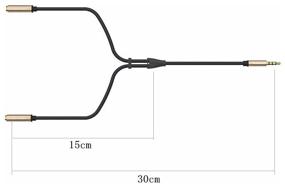 img 2 attached to Vention Jack Splitter 3.5 mm M 4 pin - Jack 3.5 mm F x 2 (BBC), 0.3 m, black