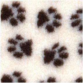 img 4 attached to Mat for dogs and cats ProFleece fur with paws 100x160x5 cm 100 cm 160 cm cream/chocolate 5 cm