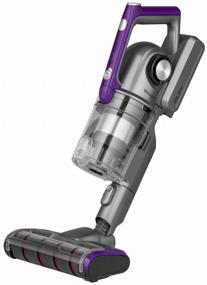 img 4 attached to Weissgauff V18 BLDC Turbo Soft Brush Vacuum Cleaner: Powerful Cleaning in Grey/Purple