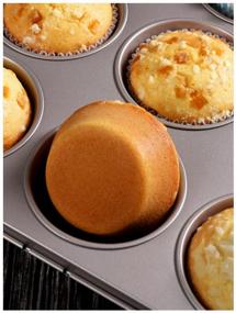 img 1 attached to Carbon steel baking dish for 12 cupcakes 12 silicone molds, 353x265x28 mm