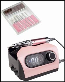 img 3 attached to 💅 ZS-717 Nail Drill Manicure and Pedicure Machine: 45000 rpm/min, 1 Piece (Pink) - Professional Nail Care Equipment