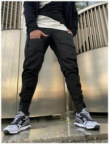 img 4 attached to Street style sports trousers / men's sports trousers / black (M) / INACHE