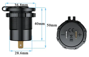 img 3 attached to Autofat/ USB connector in car mortise/ fast charging/ Socket in car / 2usb+ QC3.0 + Voltmeter, cigarette lighter connector/ 12v-24v