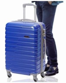 img 1 attached to Suitcase on wheels medium travel luggage for women m TEVIN size M 64 cm 62 l lightweight 3.2 kg durable polycarbonate Blue