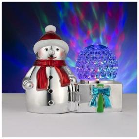 img 1 attached to Фигурка Luazon Lighting Снеговик и шар, 16 см, серебристый/красный