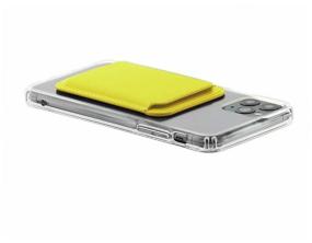 img 2 attached to Чехол картхолдер MagSafe Wallet на телефон для банковских карт, пропуска желтый, Cardholder магнитный, МагСейф держатель для карт из экокожи в подарок