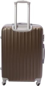 img 1 attached to TEVIN suitcase, ABS plastic, support feet on the side, waterproof, wear-resistant, 52 l, size S+, brown