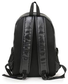 img 2 attached to Backpack VINTAGE BAGS (Business model, Black) leather men's women's travel backpack for a laptop sports urban for teenagers