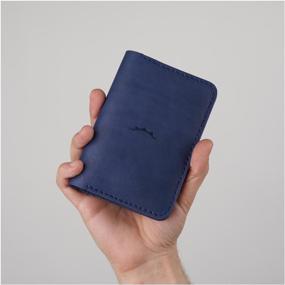 img 2 attached to YG "Classic" wallet in genuine leather. Handmade. Branches: for the passport, for autodocuments, for cards and money, blue.