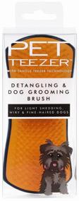 img 3 attached to PET TEEZER Detangling & Dog Grooming Brush, blue/orange