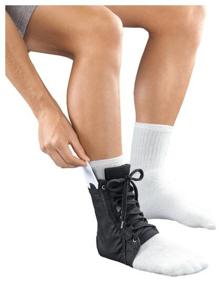 img 3 attached to Medi Ankle brace protect.Ankle lace up, size M, black