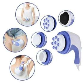 img 2 attached to Body massager, electric body massager, manual massager for body, arms, legs, shoulders, back, 5 attachments, rotation speed adjustment