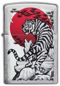 img 3 attached to Zippo Asian Tiger Lighter Brushed Chrome, 29889 Petrol