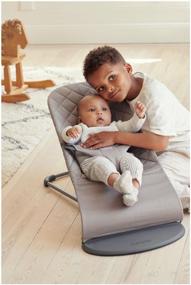 img 3 attached to 👶 Cotton Comfort and Classic Quilt: BabyBjorn Bliss in Sand Grey – A Must-Have for Every Baby