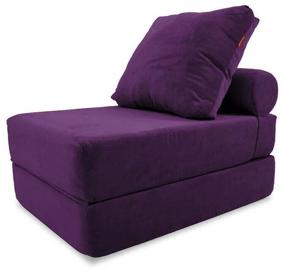 img 1 attached to Compact folding armchair "Velvet Fiolet" with removable covers, PUFF SPB, 40(20)x70x100(200)cm