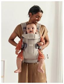 img 4 attached to BabyBjorn One Air 3D Mesh Ergo Backpack - Lightweight and Breathable Greige Baby Carrier