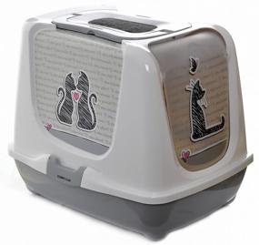 img 2 attached to Toilet house for cats Moderna Trendy Cat Cats In Love 50x37.5x39.5 cm white-grey