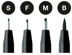 img 4 attached to Faber-Castell capillary pen set 4 Pitt Artist Pens, 167100, black color ink, 4 pcs.