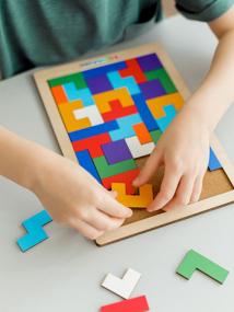 img 4 attached to Puzzles for kids Rainbow Kids Tetris Montessori educational toys