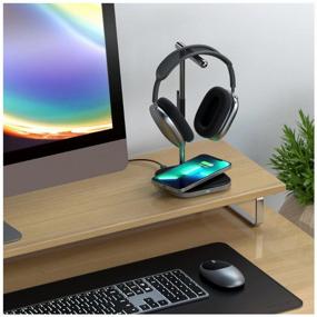 img 4 attached to Подставка для наушников с беспроводной зарядкой Satechi 2-in-1 Headphone Stand with Wireless Charger (ST-UCHSMCM)