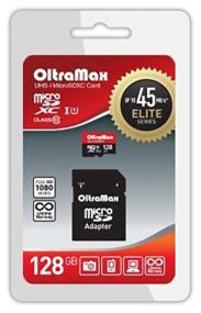 img 1 attached to MicroSD 128GB OltraMax Class 10 Premium UHS-I U3 (95 Mb/s) SD adapter