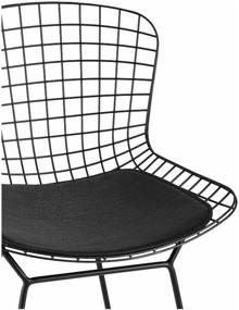 img 1 attached to Bertoia semi-bar chair with low back, black, with black cushion (set of 4 pcs)