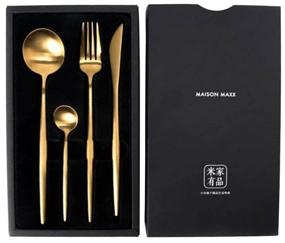 img 2 attached to Xiaomi Cutlery Set Maison Maxx Stainless Steel Modern Flatware 4pcs gold 4pcs