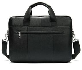 img 1 attached to Briefcase bag made of genuine leather. Black