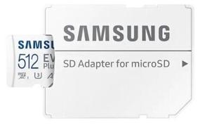 img 1 attached to Память-карта Samsung microSDXC 512 ГБ класса 10, UHS-I U3, чтение/запись 100/90 Мб/с, адаптер для SD