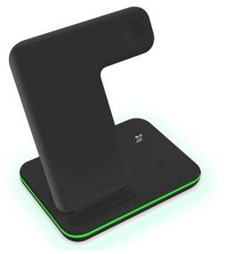 img 4 attached to 🔌 Enhanced Connectivity: 3-in-1 Fast Charging Wireless Dock (Black)