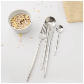 img 4 attached to Xiaomi Cutlery Set Maison Maxx Stainless Steel Modern Flatware 4 Piece Silver 1 4 pcs
