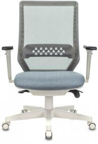 img 4 attached to Computer chair Bureaucrat EXPERT for executive, upholstery: mesh/textile, color: grey/blue