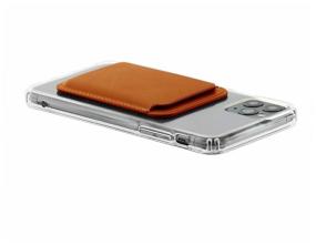 img 4 attached to Чехол картхолдер MagSafe Wallet на телефон для банковских карт, пропуска caramel, Cardholder магнитный, МагСейф держатель для карт из экокожи в подарок