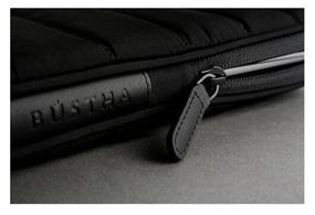 img 3 attached to Bustha Puffer Sleeve Nylo/Leather Case for MacBook Pro 15"/Pro 16", Carbon Black (Charcoal) (BST755108)