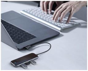img 1 attached to 🔌 Baseus Multi-functional Type-C USB Hub – 3xUSB HDMI (CAHUB-BZ0G) in Dark Gray with 4 Connectors