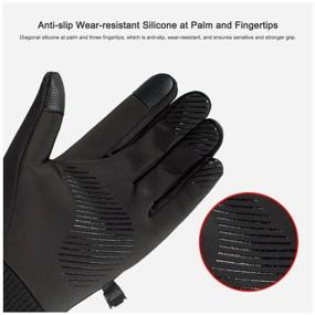 img 4 attached to Winter Warm Fleece Gloves - Anti-Slip, Windproof, Waterproof, Touch Screen - Black