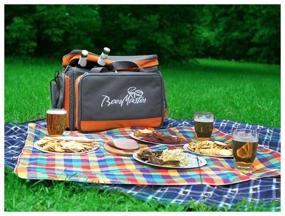 img 4 attached to Camping World Beer Master Picnic Set, 29 Piece Grey/Orange