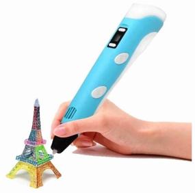 img 1 attached to 3D pen 3DPEN-2 Original plastic 10 colors x 10 meters blue stencils 70 g