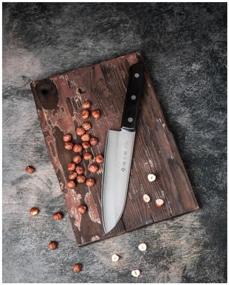 img 1 attached to 🔪 Tojiro Western Santoku Knife F-311 - 17 cm Blade: Enhance Your Culinary Skills with Precision and Versatility