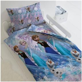 img 1 attached to Bed linen Fidget Frozen Sisters and Olaf, poplin, 1.5-bed, blue / white
