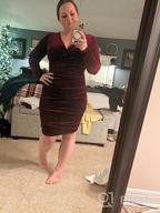 img 1 attached to FENSACE Women'S Wrap V-Neck Velvet Dress - Long Sleeve Cocktail Party Ruched Bodycon review by Keith Wachtel