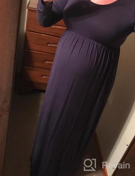 img 1 attached to Empire Waist Pregnancy Maxi Dress With Pockets - Xpenyo Maternity Casual Dress review by Christy Rodriguez