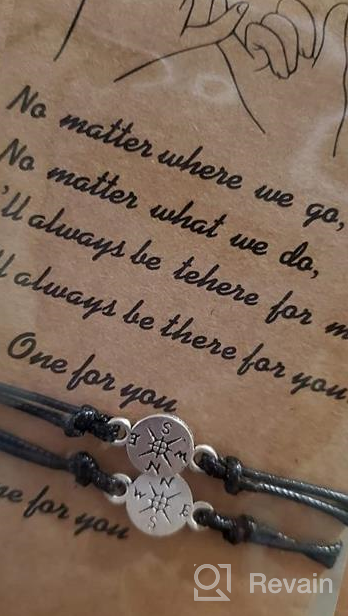 img 1 attached to 🤝 Matching Distance Bracelets for Best Friends | Friendship Bracelets for Couples | Adjustable Pinky Promise Bangle Bracelets for Him and Her | Girlfriend Boyfriend Christmas Gifts with Compass review by Mikey Shook