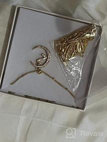 img 7 attached to Bivei 14-каратное позолоченное ожерелье в виде полумесяца с кубическим цирконием для женщин - идеальный изысканный подарок для ювелирных изделий