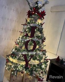 img 6 attached to WBHome 5FT Украшенная искусственная рождественская елка с украшениями и огнями, красно-белые рождественские украшения, в том числе 5-футовая полная елка, набор украшений, 200 светодиодных ламп